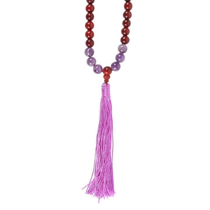 Intuition Rosewood & Amethyst Mallah Necklace