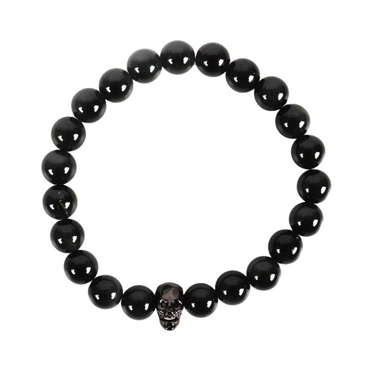 Black Obsidian Skull Bracelet