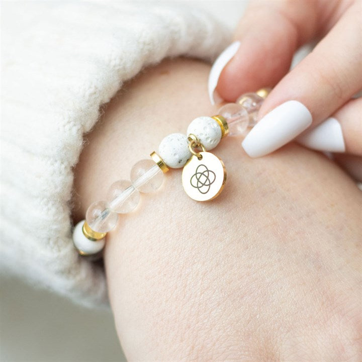 Friendship Clear Quartz Essential Oil Bracelet