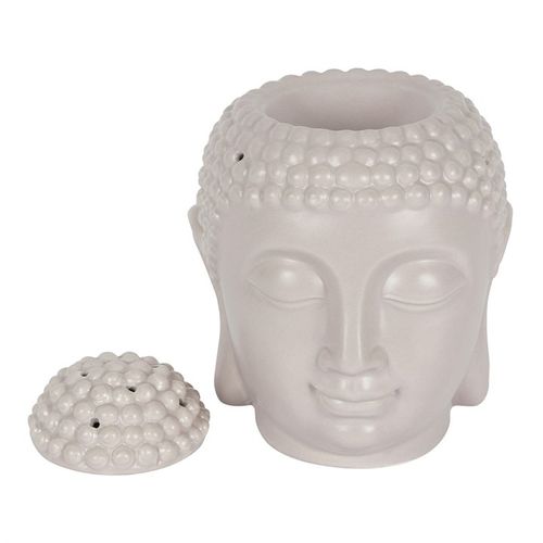 Large Grey Buddha Head Oil Burner and Wax Warmer