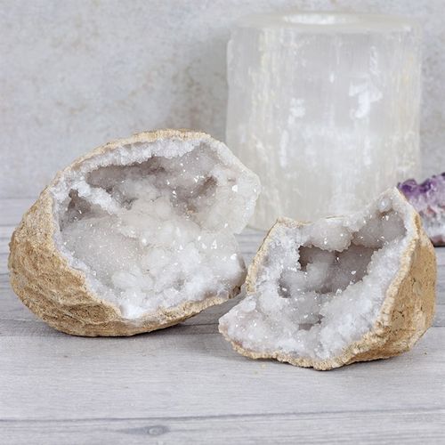 Medium White Quartz Geode